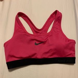 Pink Nike sports bra